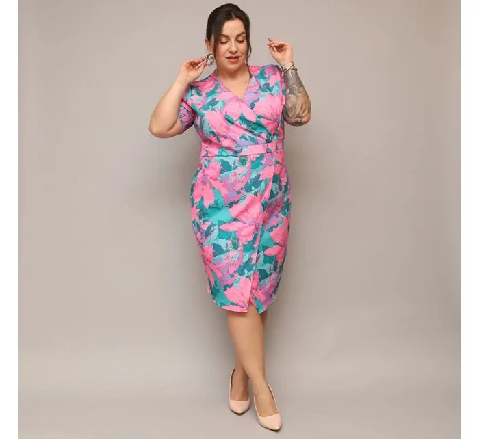 dámské  květované šaty v délce ke kolenům model 20070190 - Moon