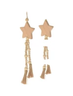 DEKORATIVNÍ PŘÍVĚSEK BOHO EKO PŘÍRODA DŘEVĚNÁ HVĚZDA