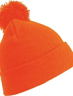 Result Headwear RC 028J Dětská pletená čepice s bambulí 28.028J fluorescent orange