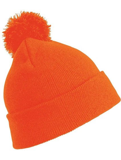 Result Headwear RC 028J Dětská pletená čepice s bambulí 28.028J fluorescent orange Result Headwear RC 028J Dětská pletená čepice s bambulí 28.028J fluorescent orange