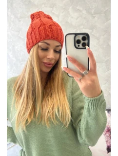 Fleecová čepice červená model 18750137 - K-Fashion