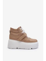 Zazoo 3450 Dámské Kožené Tenisky Beige