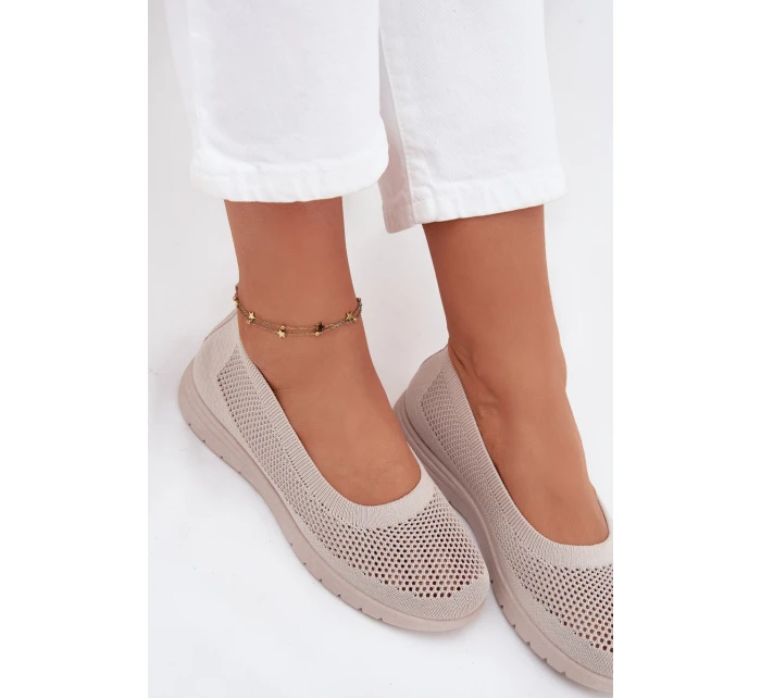 Dámské Síťované Baletky Béžové model 21707184 - Boto Dámské Síťované Baletky Béžové model 21707184 - Boto