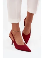 Podpatky s odkrytými patami Bordó Lenira Podpatky s odkrytými patami Bordó Lenira