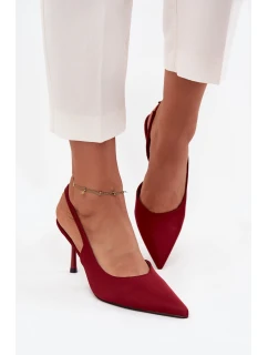 Podpatky s odkrytými patami Bordó Lenira