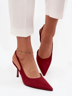 Podpatky s odkrytými patami Bordó Lenira