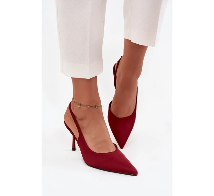 Podpatky s odkrytými patami Bordó Lenira Podpatky s odkrytými patami Bordó Lenira
