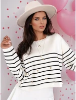 Dámský svetr ecru model 21970674 - FashionStreet Dámský svetr ecru model 21970674 - FashionStreet