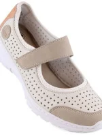 Pohodlná ažurová polobotka Rieker W RKR575A béžová