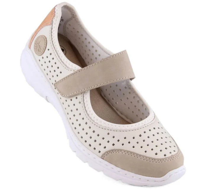 Pohodlná polobotka W béžová model 22033608 - Rieker