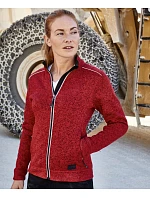 Daiber JN 897 Dámská pracovní pletená fleece bunda - Solid 02.0897 red melange/black Daiber JN 897 Dámská pracovní pletená fleece bunda - Solid 02.0897 red melange/black