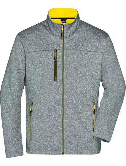 Daiber JN 1148 Pánská 2-vrstvá melanžová softshell bunda 02.1148 dark melange/yellow Daiber JN 1148 Pánská 2-vrstvá melanžová softshell bunda 02.1148 dark melange/yellow