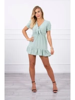 Šaty s vázaným výstřihem do V tmavě mátové Šaty s vázaným výstřihem do V tmavě mátové