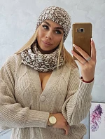 Dámská fleecová souprava Merry K202 hnědá+ecru