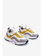Dětská sportovní obuv se suchým zipem Big Star model 21609010 Bílá a žlutá - Big Star Shoes Dětská sportovní obuv se suchým zipem Big Star model 21609010 Bílá a žlutá - Big Star Shoes