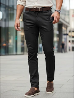 Pánské elegantní kalhoty slim fit černé FashionStreet UX4484