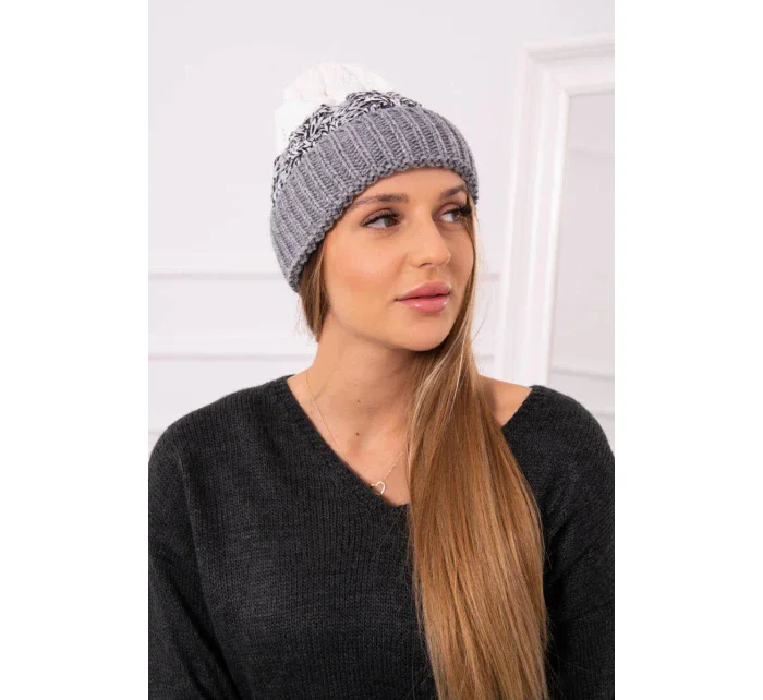 Dámská čepice Samara K346 šedá+černá Dámská čepice Samara K346 šedá+černá