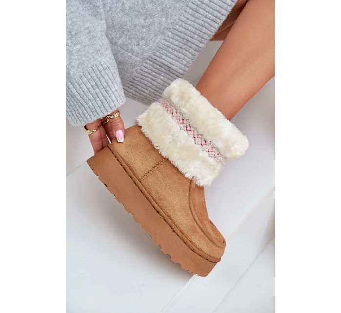 Dámské Sněhule Na Platformě S Kožešinou A Vzorem Camel model 21678814 - Boto Dámské Sněhule Na Platformě S Kožešinou A Vzorem Camel model 21678814 - Boto