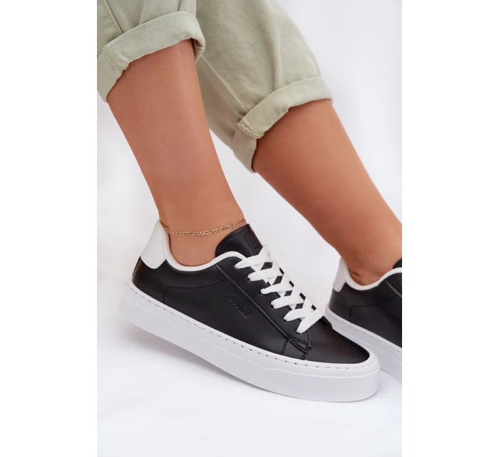 Dámské tenisky z eko kůže Big Star TT274927 HI-POLY SYSTEM Černé