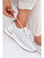 Dámské kožené lehké polobotky Artiker – bílé