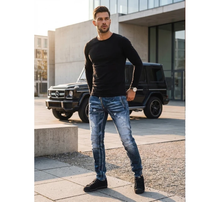 Pánské tmavě modré džínové kalhoty FashionStreet UX3828