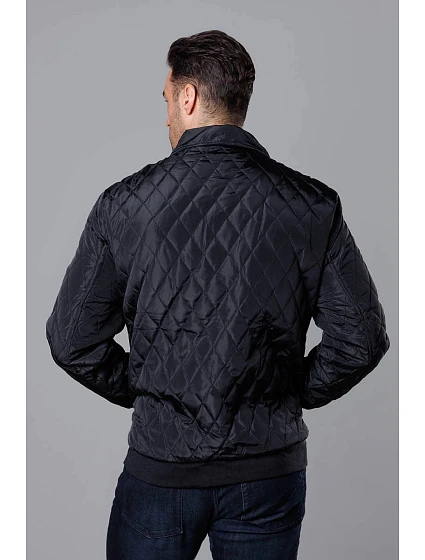 Černá pánská prošívaná bunda s límcem model 18344894 - J.STYLE