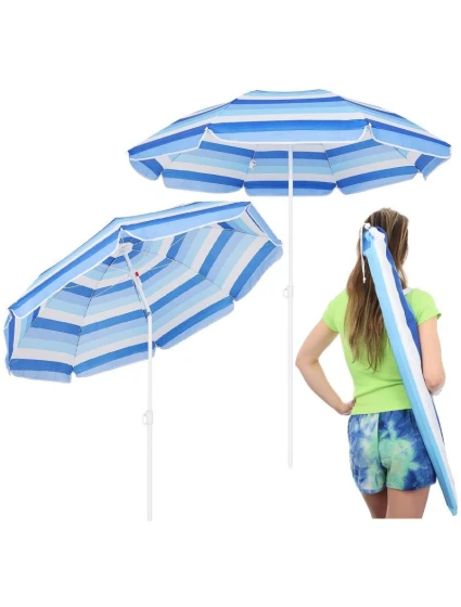 BALKONOVÝ PLÁŽOVÝ SLUNEČNÍK 180CM MODRÁ LINIE 1048819