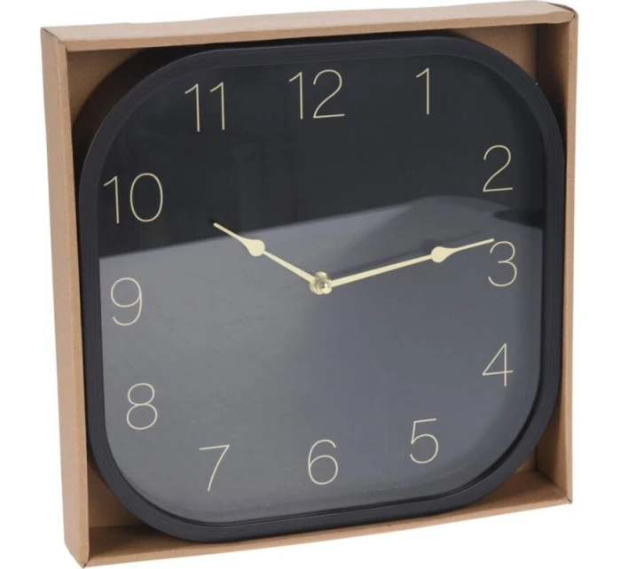 30x30CM ČERNÉ VÝBORNÉ DOMÁCÍ NÁSTĚNNÉ HODINY