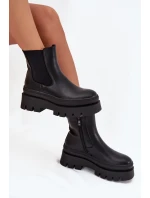 Zateplené dámské boty na platformě černé model 21706677 - Boto