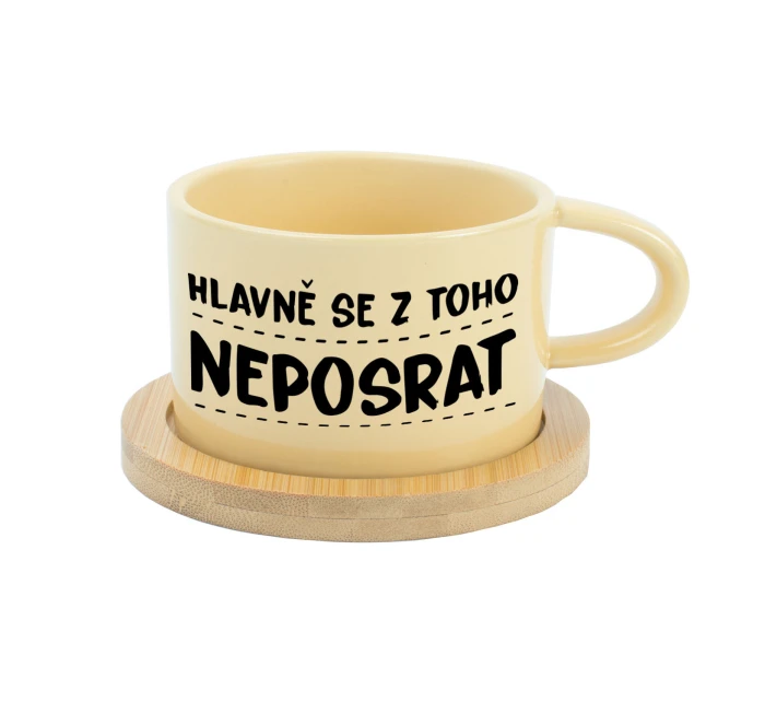 HLAVNĚ SE Z TOHO NEPOSRAT - žlutý hrníček makronka 200 ml