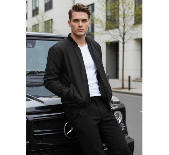 Pánská bunda bomber černá FashionStreet TX4423 Pánská bunda bomber černá FashionStreet TX4423