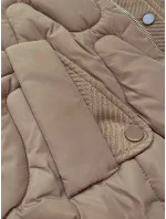 Krátká béžová zimní bunda s ozdobnou kapucí model 21248205 - S'WEST