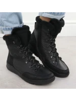 Dámské kožené nepromokavé boty s kožíškem černé model 21905989 - Rieker Dámské kožené nepromokavé boty s kožíškem černé model 21905989 - Rieker