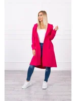 Pláštěnka oversize s kapucí fuchsiová