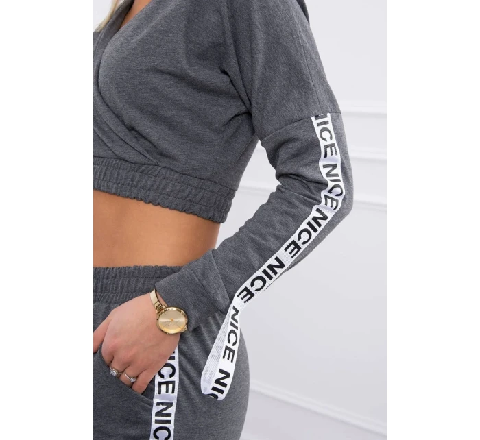 Sada s ozdobnými pásky grafitová melanž