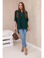 Halenka s prodlouženým zadním dílem tmavě zelená Halenka s prodlouženým zadním dílem tmavě zelená