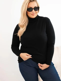 Dámský svetr Plus Size z viskózy model 21321816 střihu černý - K-Fashion