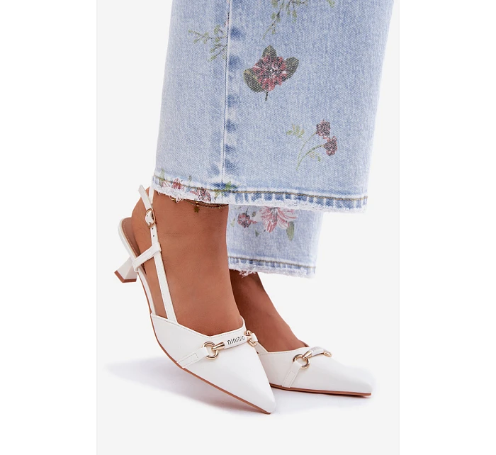 Dámské sandály na podpatku s  bílé model 22122516 - Boto