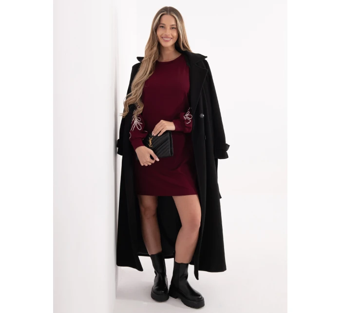 Sukienka RV SK model 21801855 bordowy - FPrice Sukienka RV SK model 21801855 bordowy - FPrice