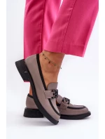 Elegantní dámské kožené mokasíny, tmavě béžová Triana Elegantní dámské kožené mokasíny, tmavě béžová Triana