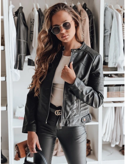 Dámská kožená bunda ROCKMISS černá FashionStreet TY4965