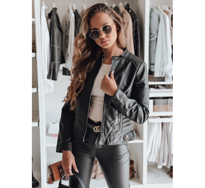 Dámská kožená bunda ROCKMISS černá FashionStreet TY4965