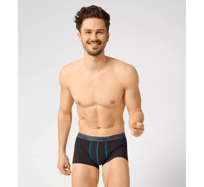 Pánské boxerky Start Hipster C2P box - BROWN - LIGHT COMBINATION - šedá- černá M003 - SLOGGI Pánské boxerky Start Hipster C2P box - BROWN - LIGHT COMBINATION - šedá- černá M003 - SLOGGI