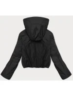 Krátká černá dámská bunda s kapucí S'West (B8246-1)