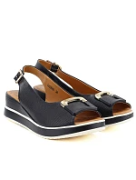 Dámské kožené sandály na platformě černé Artiker 58C0086