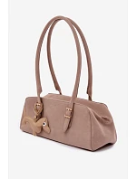 Kabelka z imitace semiše s přívěskem béžová model 22111592 - Flora&Co