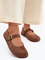 Baleríny Barefoot z přírodního semiše Zazoo 316 hnědé