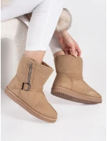 Krásné dámské Jasnobeżowy sněhule bez podpatku Krásné dámské Jasnobeżowy sněhule bez podpatku