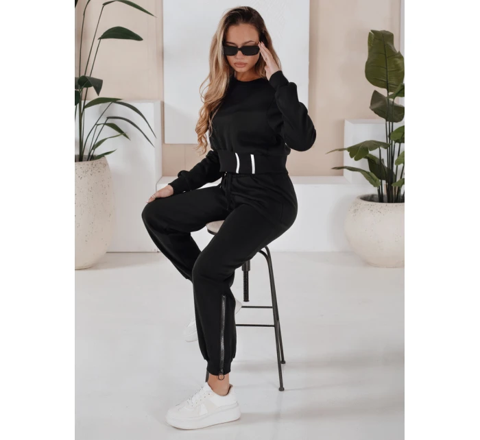 Dámský černý teplákový komplet FashionStreet AY1159 Dámský černý teplákový komplet FashionStreet AY1159