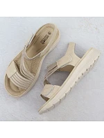 Dámské sandály na platformě pohodlné béžové model 22087466 - Hikvision Dámské sandály na platformě pohodlné béžové model 22087466 - Hikvision